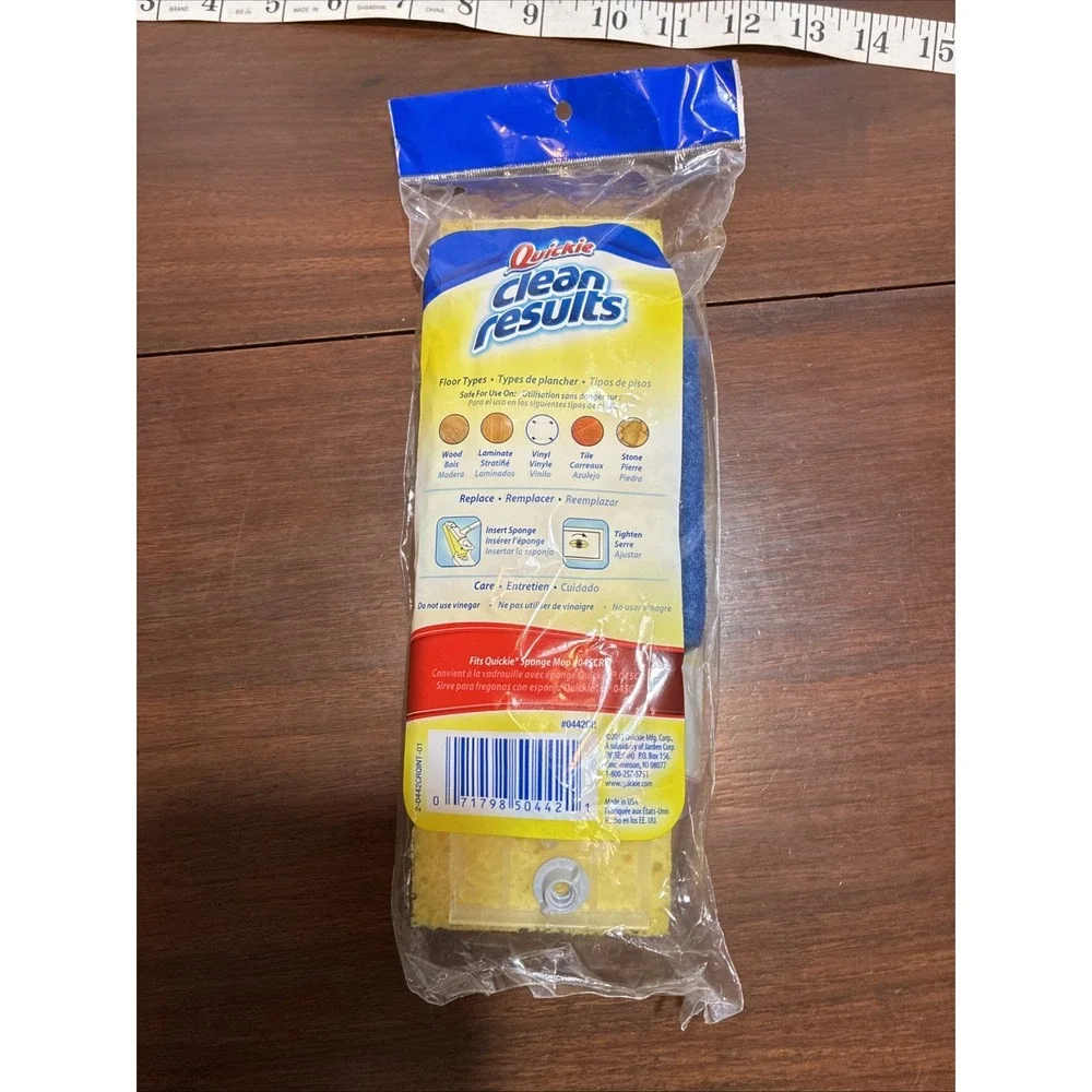 Quickie Clean Squeeze Dual Sponge Mop Refill Type S For Mop 045 NOS 2015